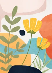 Abstrakta gula blommor