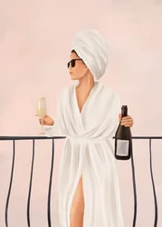 En lyxig morgon med champagne på balkongen