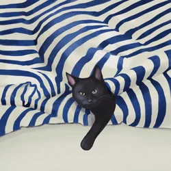 Kikande svart katt