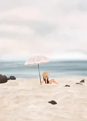En fridfull strandbild