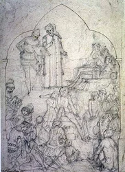 Chaucer vid Edward III:s hov - Studie, 1845