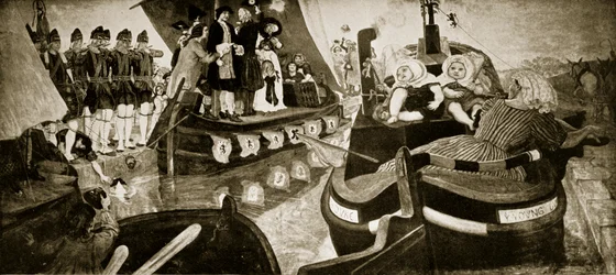 Öppnandet av Bridgewater Canal, 1768, illustration från 