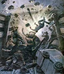 En brandgasexplosion, Frankrike, 1892