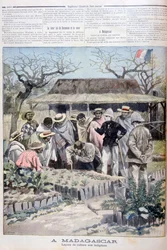 Lantbrukslektion för ursprungsbefolkningen på Madagaskar, 1897