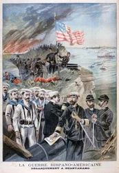 Landstigning av trupper vid Guantanamo, Kuba, 1898.