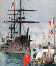 Fransk flottilj i Portsmouths hamn, 1891