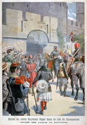 Comte Raymond Rogers intåg i Carcassonne, Frankrike, 1898