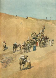 Marchand-missionens karavan i öknen 1898 (Gravyr)