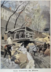 Byggnadsplats i Paris - i "" Le petit journal"" av 14/05/1899