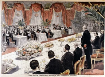 Middag erbjuds republikens president Felix Faure av handel och industri, "" Le petit journal"" 24 oktober