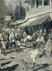 Uppror i staden Bombay 1898 (Gravyr)