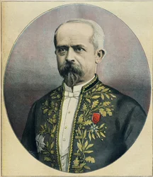 Porträtt av guvernören i Algeriet Louis Lepine (Gravyr)