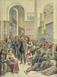 Italienska emigranter vid Gare Saint-Lazare, från 