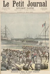 Landstigning av de senegalesiska trupperna vid New Wharf i Cotonou, från 