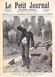 General Georges Ernest Boulangers (1837-91) självmord på kyrkogården i Ixelles, ur 