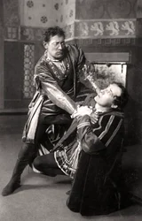 Lewis Waller 1860-1915 och Harry Brodribb Irving 1870-1919, engelska skådespelare, 1906.