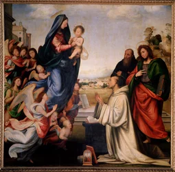 Madonnans uppenbarelse för St Bernard av Clairvaux (målning, ca 1504)