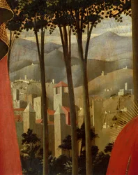 Avsättningen från korset eller den heliga treenighetens altartavla (detalj), c.1432 (tempera på trä)