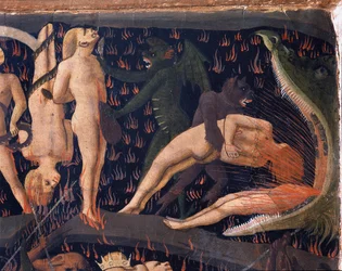 The Last Judgment: Hell (tempera på trä