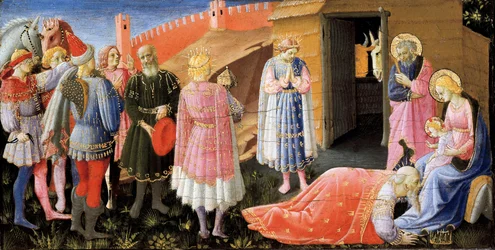 Tillbedjan av Magi (altartavla), målning av Fra Angelico, c.1440