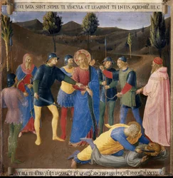 arresteringen av Jesus. Kristi liv, Armadio degli Argenti. (Tempera på trä