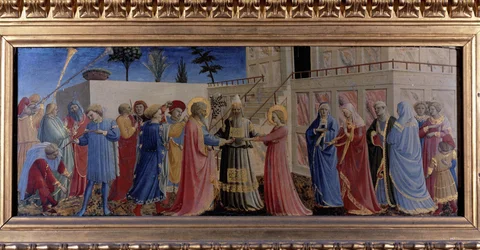 Jungfruns bröllop. Predelle (målning på trä) 1435