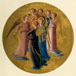 En grupp änglar, 1400-talet, cirka 1909