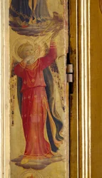 Ängel som spelar en trumpet, detalj från Linaiuoli-triptyken, 1433 (tempera på panelen)