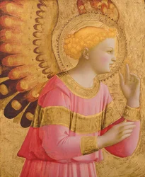 Annunciatory Angel, 1450-55 (bladguld och tempera på träpanel) (se även 139312)