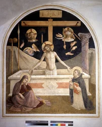 Kristus stiger upp ur sin grav. 1438/1445. Fresk av Guido di Pietro