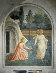 Noli tangerar mig. Den uppståndne Jesus Kristus vägrar att bli berörd av Maria Magdalena Fresk av Guido di Pietro