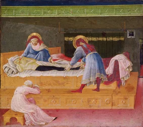 Saints Cosmas och Damian Healing Justin, 1445