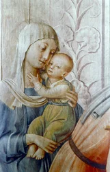 St Laurence ger allmosa till de fattiga detalj, mitten av 1400-talet