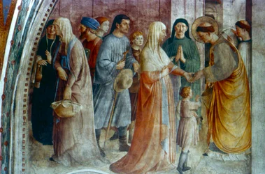 St Stephen Distributing Alms, mitten av 1400-talet