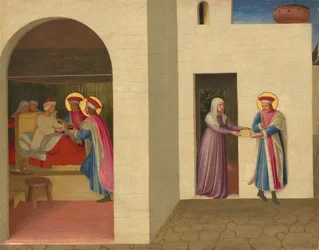 The Healing of Palladia av Saint Cosmas och Saint Damian, ca. 14381440.