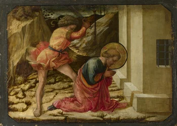 Halshuggning av Sankt Jakob den store Predellapanelen av altartavlan i Pistoia Santa Trinità, 1455-1460