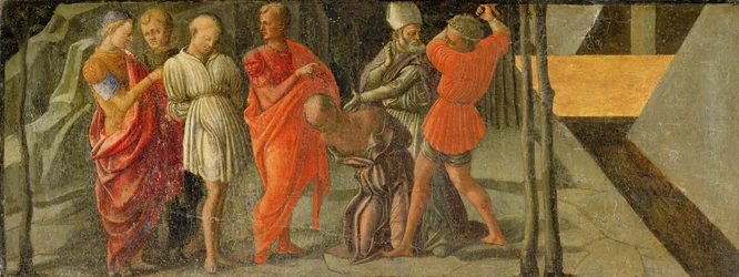 S:t Nikolaus stoppar en orättvis avrättning (i Martelli-kapellet) (panel)
