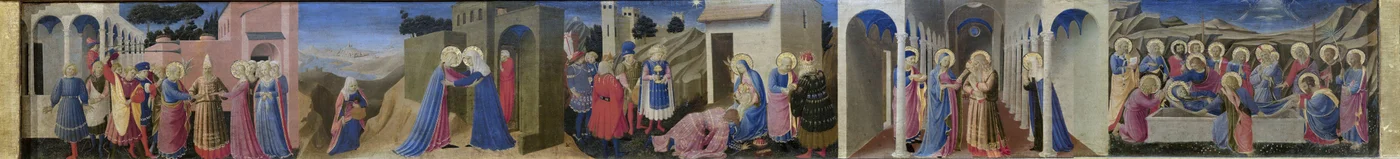 Predella av altartavlan Bebådelsen, ca. 1433-1434.