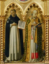 De heliga Dominicus och Nicholas av Bari från Perugia altartavla, ca 1437.