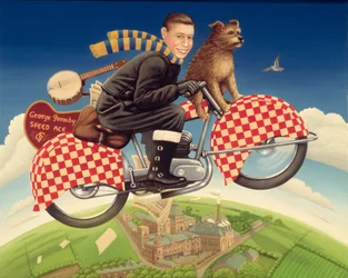 George Formby - Speed Ace, 1989 (olja och tempera på panel)
