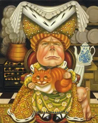 Hertiginnan (olja och tempera på panel)