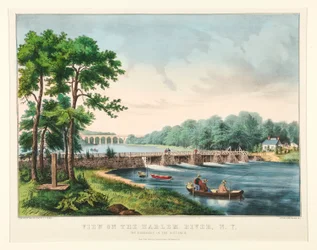 Utsikt över Harlem River, N.Y.