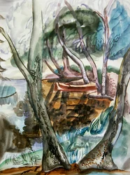 Landskap, ca 1935 (akvarell på papper)