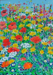 Wild Flower Meadow, 2024 (akryl på duk)