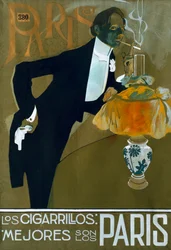 "De bästa cigaretterna är de från Paris", 1900-talet (affisch)