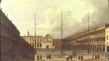 Piazza San Marco, Venedig, med figurer