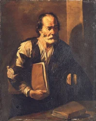 Diogenes håller en lampa (olja på duk)