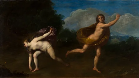 Hippomenes och Atalanta i ett landskap, ca 1598-1660 (olja på duk)