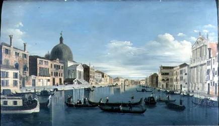 Canal Grande, Venedig med San Simeon Piccolo