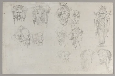 Studies of Heads, ca. 1744.